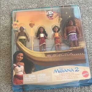 Mattel Moana 2 Adventure Canoe Set - Red, Brown, Tan